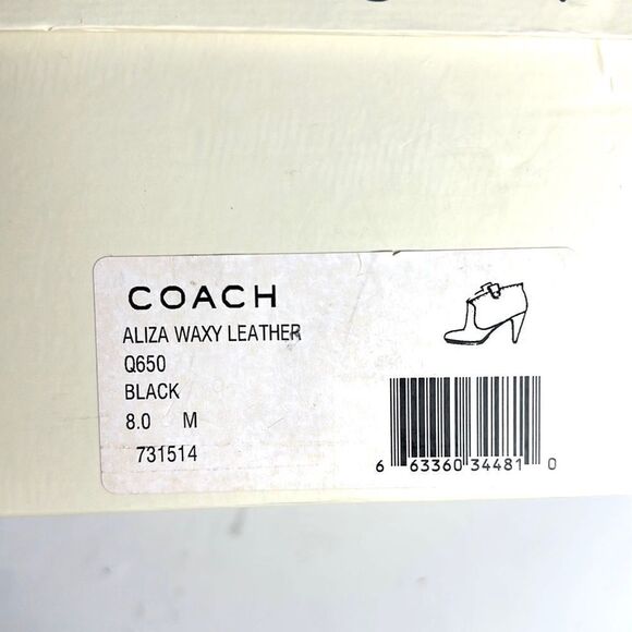 COACH Aliza Black Leather Ankle Booties High Heels size US 7 - Picture 15 of 16